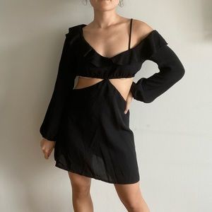 Princess Polly Black Dress w/ Cut Outs, Size AU 8